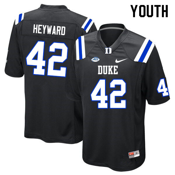 Youth #42 Shaka Heyward Duke Blue Devils College Football Jerseys Sale-Black - Click Image to Close